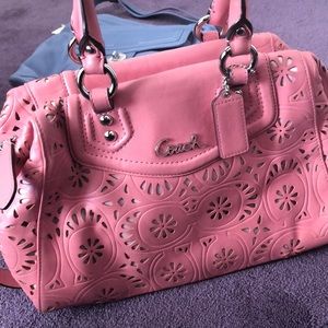 Pink coach filigree bag